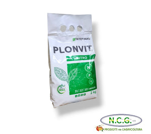 Plonvit nitro Intermag GCAA 31 - 12 - 10 da kg 2 Concime fogliare NPK cristallino, solubile in acqua, ad alta concentrazione di nutrienti