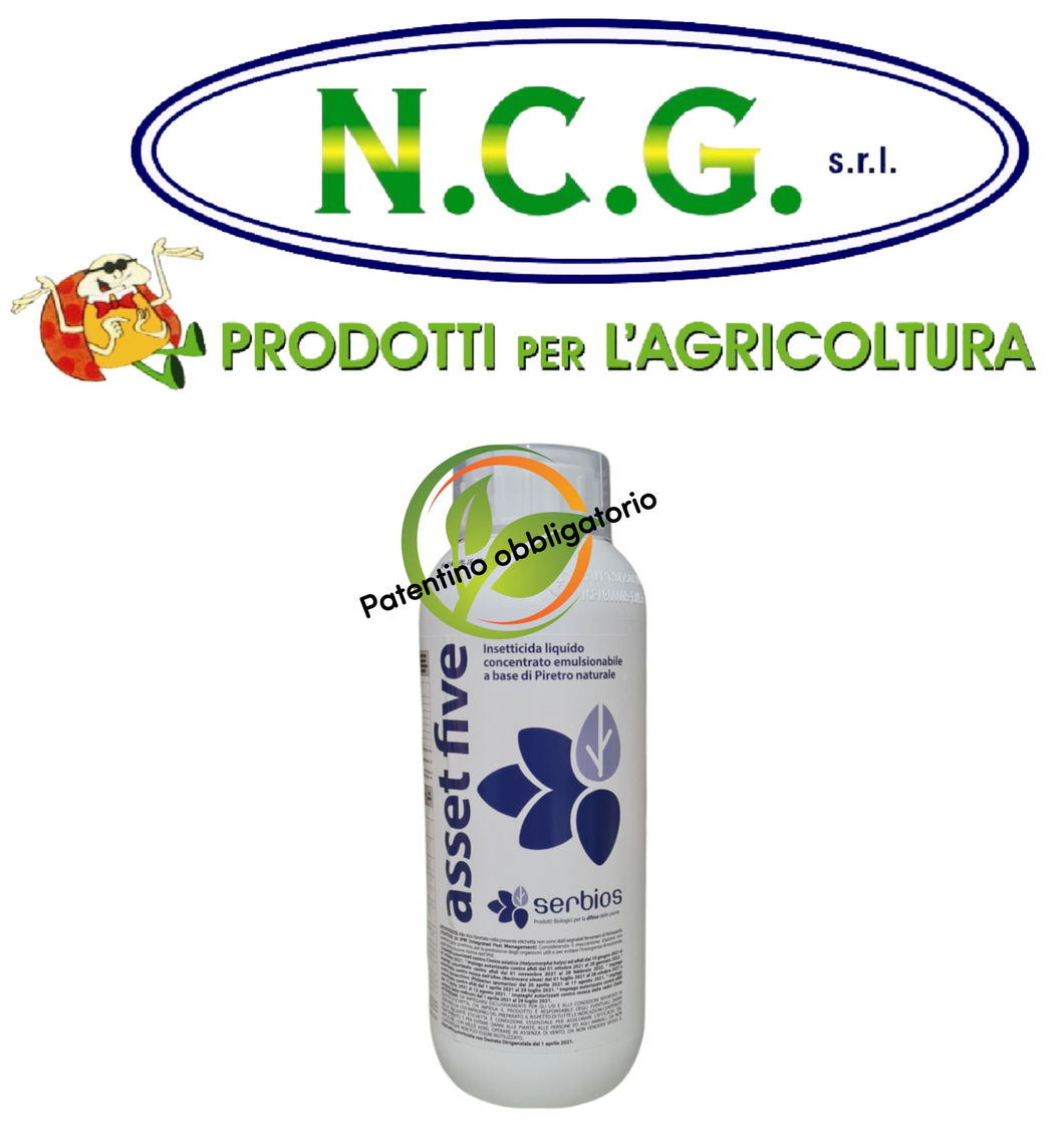 Asset Five Serbios – Insetticida Naturale a Base di Piretro 5% – Flacone da 750 ml