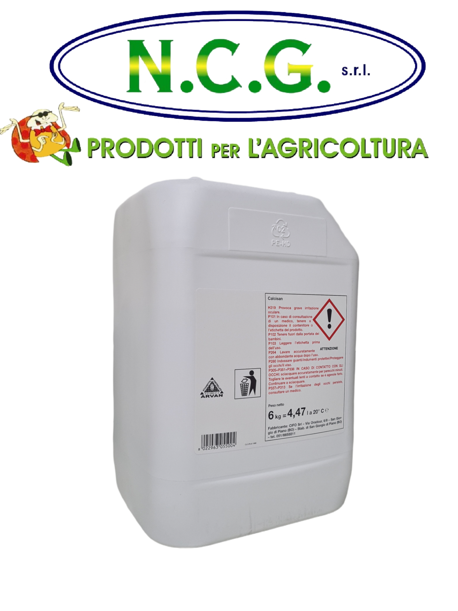 CALCISAN DA 6 KG Correttivo organo-minerale per carenze di calcio e NCGsrl CALCISAN DA 6 KG Correttivo organo-minerale per carenze di calcio e NCGsrl