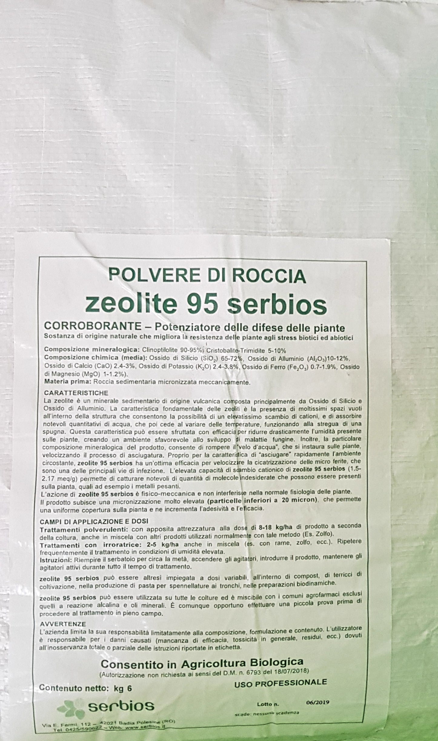 Zeolite 95 Serbios polvere di roccia da kg 10 – NCGsrl